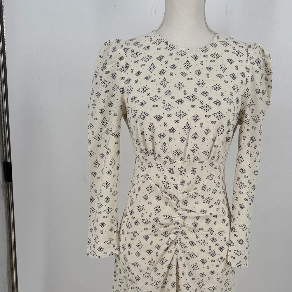 NWT MANGO Printed Ruched Dress SIZE 4 - Picture 3 of 10